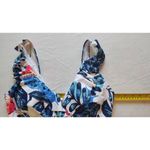 Ladies One Piece Swimsuit Large Blue Pink Floral women’s swimsuit White Photo 5