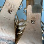 Vince Camino VC Signature Metallic Gold Strappy Heels Toe Ankle Strap Sz 8 / 38 Photo 6