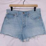 Madewell Light Wash High Waisted Button Fly Relaxed Fit Denim Shorts size 28 Photo 1