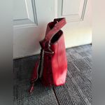 Andrea Red Faux Leather Tote Bag Snake Print Strap & Pouch – NWOT Photo 5