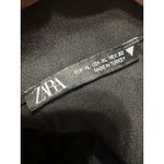 ZARA  Black O-Ring Collared V Neck Cutout Long Sleeve Cropped Blouse XL Photo 4