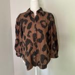 Pistola  brown & black animal print button down top size XS Photo 1