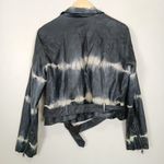 Rock & Republic Faux Leather Jacket Women Large Moto Tie-Dye Biker Grunge Punk Photo 8