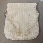 VINTAGE Fine Arts‎ Bag Co. Ivory Pearl Beaded Handbag Evening 8x7 Double Sinch Photo 0