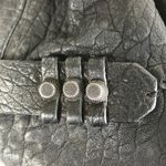 SHE + LO Lambskin Leather Chain Drawstring Bucket Bag Black Boho Rare Whimsy EUC Photo 4