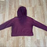 Forever 21  Maroon Mesh Cut Out Cropped Pullover Hoodie Shirt S Photo 10