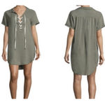 Rails  Rocky Lace Up Shirt Olive Green Mini Dress Photo 1