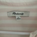 Madewell Striped Central Blouse Women's XS Shirt Pink White Button Down Beach Photo 4
