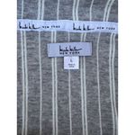 Nicole Miller New York Gray and White Striped Button Down Pajama Shirt NWT Large Photo 7