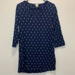J Crew Navy Nautical V Neck Swim Cover Up Size XS Blue Photo 0
