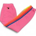 Aviator Nation  Pink Rainbow 5 Stripe Sweatpants Photo 0