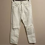 AGOLDE 90s Loose Fit Straight Distressed Jeans Enamel White- Size 27 Photo 4