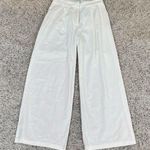 ZARA NWT High Rise Pleated Wide Leg Cotton Pants Medium Pockets Solid White Photo 2