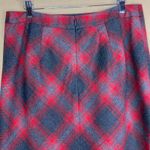 The Limited  Plaid Pencil Skirt Red Grey Women's Career Business Office Sz 12 EUC Photo 2