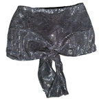 Signature 8 Asymmetrical One Strap Crop Top NWT Size Medium silver sparkle shirt Photo 0