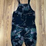 Funky QES Goth Floral Black Overalls with Pockets! Size 16 Photo 0