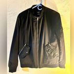 ZARA Bomber unisex, amazing, sleek stylish bomber size medium, black w/zippers Photo 0