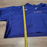 Adidas  Kansas Jayhawks Royal Blue Cropped Football Jersey Shirt Top Womens XL Photo 6