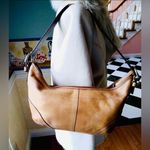 Coach Tan Leather Hobo Handbag In Vintage Classic Style Genuine Leather Photo 1