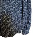 CAbi 5336 Womens Te Amo Blouse Extra Large Love Print Navy Blue Long Sleeve Top Photo 3
