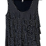 Papillion Navy White Polka Dot Layered Tank Top Sleeveless Dressy Lined Large Blue Photo 0