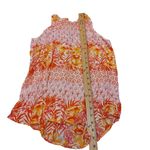 Old Navy Size Medium M Bright Pink Orange Tank Floral Top Vacation Summer Photo 2