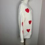 Bibi Heart Sweater Valentines Day Love Women's‎ Open Knit Cardigan Size XL White Photo 3