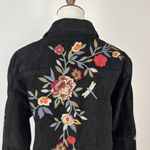 Johnny Was NWOT  Suede Embroidered Floral Coat Jacket Pockets Black Size S Photo 4