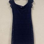 Lilly Pulitzer Jade Dress Womens XS Navy Blue Lace Scallop Hem Shift Lined Party Photo 3