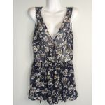 ASTR Navy Floral Sleeveless Romper Womens M V-Neck Summer Weekend Playsuit Photo 1