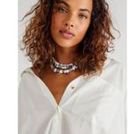 Free People - Ă—ARDEN JEWELRY Shaker Shakra Beaded Necklace In White /blue Photo 0