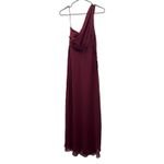 Birdy Grey  Kira Chiffon One‎ Shoulder Bridesmaid Dress in Cabernet Sz S NEW Photo 2
