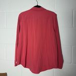 Eddie Bauer  Departure Shirt Womens Large Coral Pink Long Sleeve Button Up Classi Photo 2