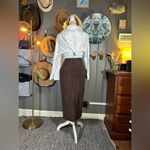 Vintage 90’s Faux Suede Beaded & Embroidered Maxi Skirt Small Brown Size 4 Photo 3