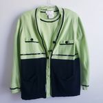 Escada Vintage Color Block 2 Piece Blouse Set Green Size M Photo 0