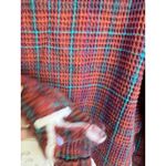 BDG  Urban Outfitters Plaid Waffle Knit Button Down Shirt Orange Teal Size Small Photo 5