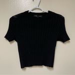 Proenza Schouler Black 100% Wool Ribbed Knit Short Sleeve Sweater XS Lightweight Photo 0