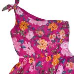 Crystal Doll  Floral One Shoulder Dress Ruffle Hem Party Pink Size M‎ Photo 1