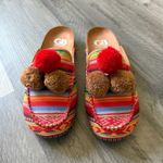 Gianni Bini  Slides Southwestern Pom Pom Slip On Mules Shoes Photo 1