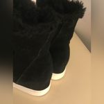 Steve Madden women black suede faux fur platform wedge sneakers US 7 Euro 37.5 Photo 9