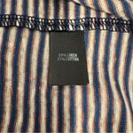 St. John  Navy Blue Stripe Linen Blend Shirt Dolman Sleeve Medium Photo 4