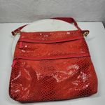 Bags by Pinky Red Patent leather Snakeskin Reptile Convertible Shoulder Bag Photo 1