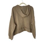 POL Grab & Go Balloon Sleeve Slouchy Knit Hoodie Top Chocolate Taupe S Photo 3