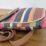 Fossil Women's Leather & Striped Cloth Crossbody Bag Photo 7