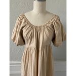 Lobo Rosa Tan Linen Long Maxi Off Shoulder Mimi Dress Size XS Photo 2