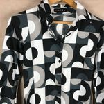 Motel Printed Partial Button-Front Tunic NEW Large Photo 3