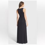 Loveappella  black maxi v neck jersey dress - s Photo 4