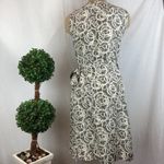 Garnet Hill  100% Silk Circular Print Gray & White Sleeveless Wrap Dress 2 Photo 1
