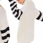 Urban Outfitters  Gemini Cream Striped Sleeve Turtleneck chunky‎ knit Sweater Photo 0