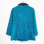 Free People Gypsy Jacquard Teal Military Coat Photo 12